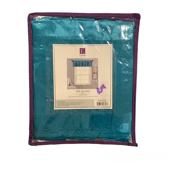 Lush Decor (1) Valance GiGi 70"x14"‎ Turquoise - Picture 2 of 5
